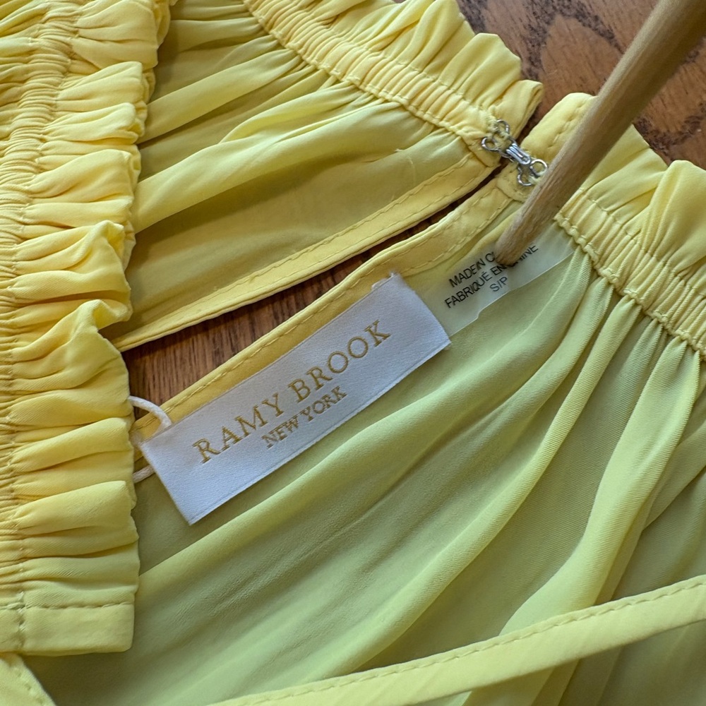 NWT Ramy Brook Women's Harley Lemon Yellow Sleeveless Mini Dress Size S - Picture 5 of 13